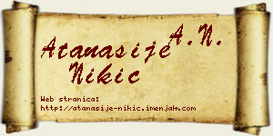 Atanasije Nikić vizit kartica